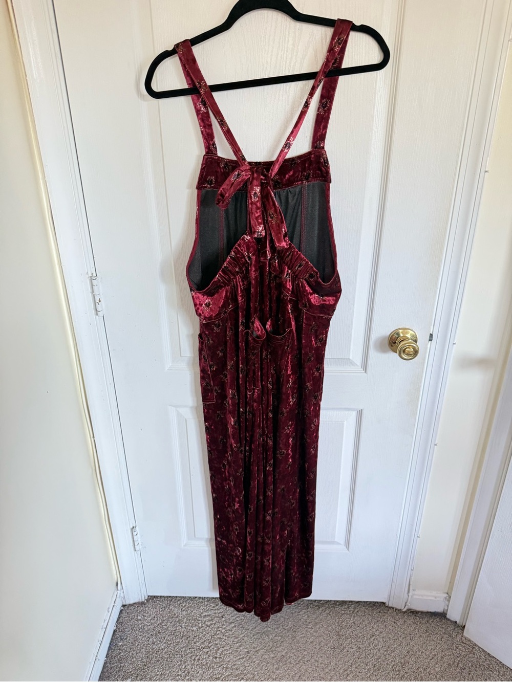 Natural Life Velvet Dakota Tie Wide Leg Jumpsuit - Picture 6 of 8
